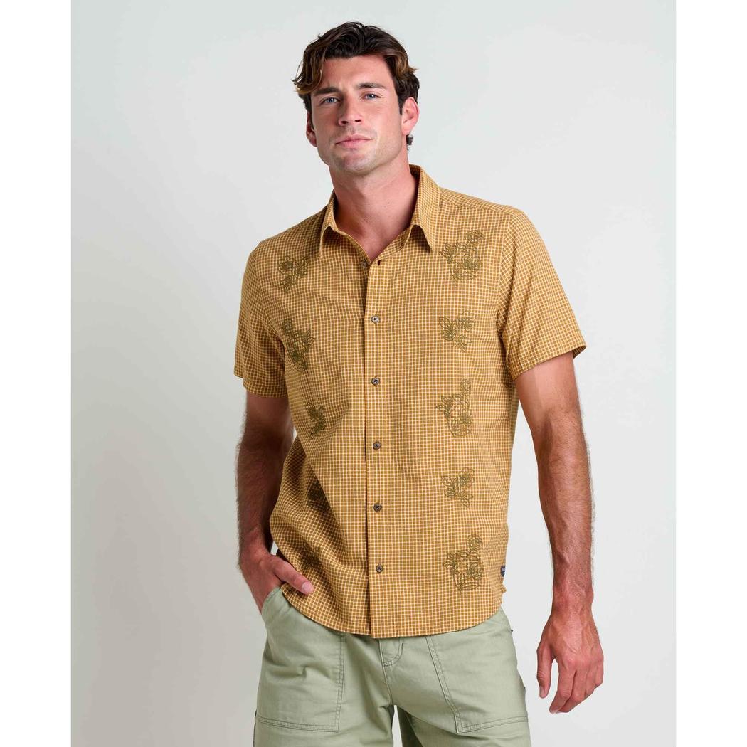 Toad & Co Men's Airscape Short Sleeve Shirt Embroidered-Men's - Clothing - Tops-Toad & Co-Kelp Embroidery-M-Appalachian Outfitters