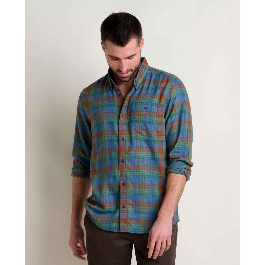 Toad & Co Men's Airsmyth LS Shirt-Men's - Clothing - Tops-Toad & Co-Dark Roast Tonal Madras-M-Appalachian Outfitters