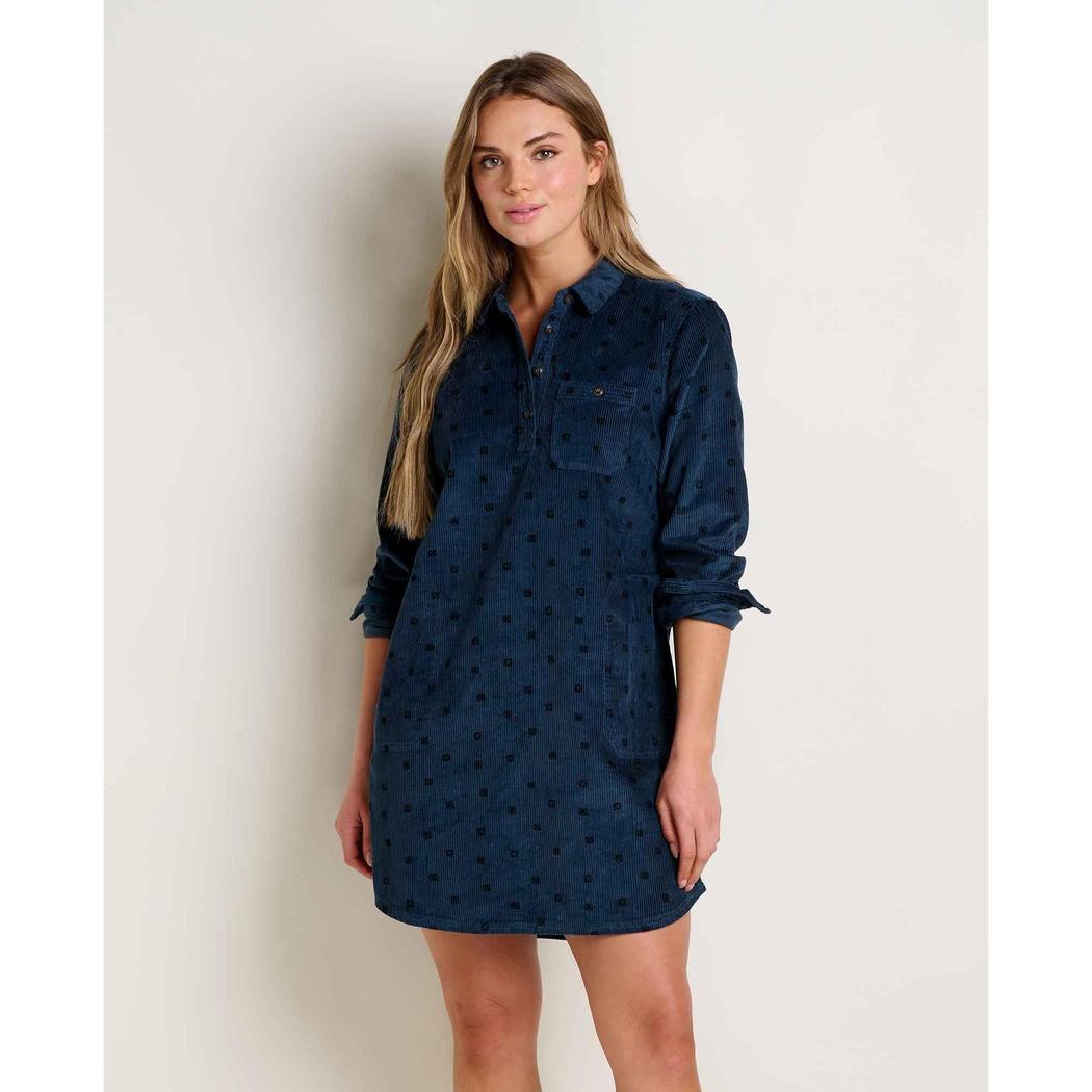 Toad & Co Women's Cassadia Popover Long Sleeve Dress-Women's - Clothing - Tops-Toad & Co-Midnight Geo Print-S-Appalachian Outfitters