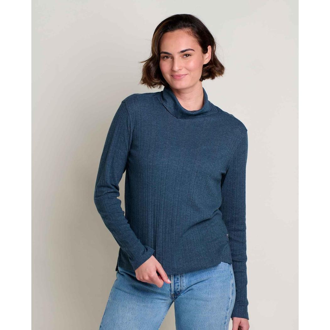Toad & Co Women's Foothill Pointelle Long Sleeve T-Neck-Women's - Clothing - Tops-Toad & Co-Midnight-S-Appalachian Outfitters
