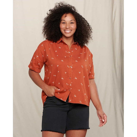 Women's Manzana Short Sleeve Shirt-Women's - Clothing - Tops-Toad & Co-Rust Ditsy-S-Appalachian Outfitters