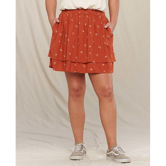 Women's Manzana Tiered Skirt-Women's - Clothing - Skirts/Skorts-Toad & Co-Rust Ditsy Print-S-Appalachian Outfitters