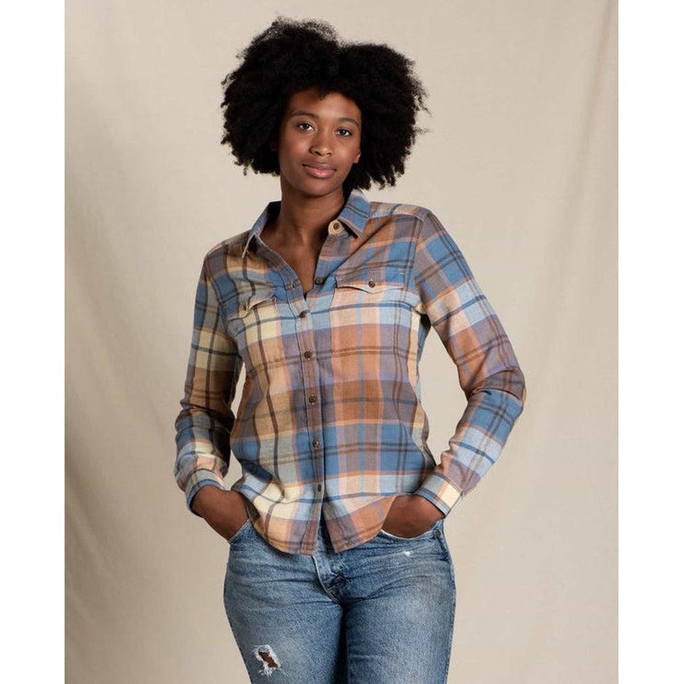 Women's Re-Form Flannel Long Sleeve Shirt-Women's - Clothing - Tops-Toad & Co-Glacier-S-Appalachian Outfitters