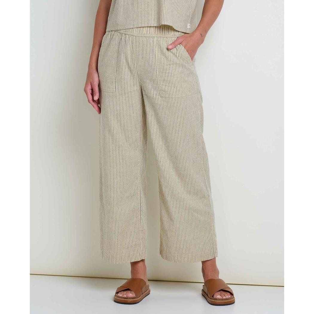 Toad & Co Women's Taj Hemp Wide Leg Pant-Women's - Clothing - Bottoms-Toad & Co-Barley Railroad Stripe-S-Appalachian Outfitters