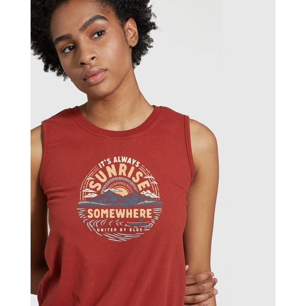 United By Blue-Women's Sunrise Somewhere Muscle Tank-Appalachian Outfitters