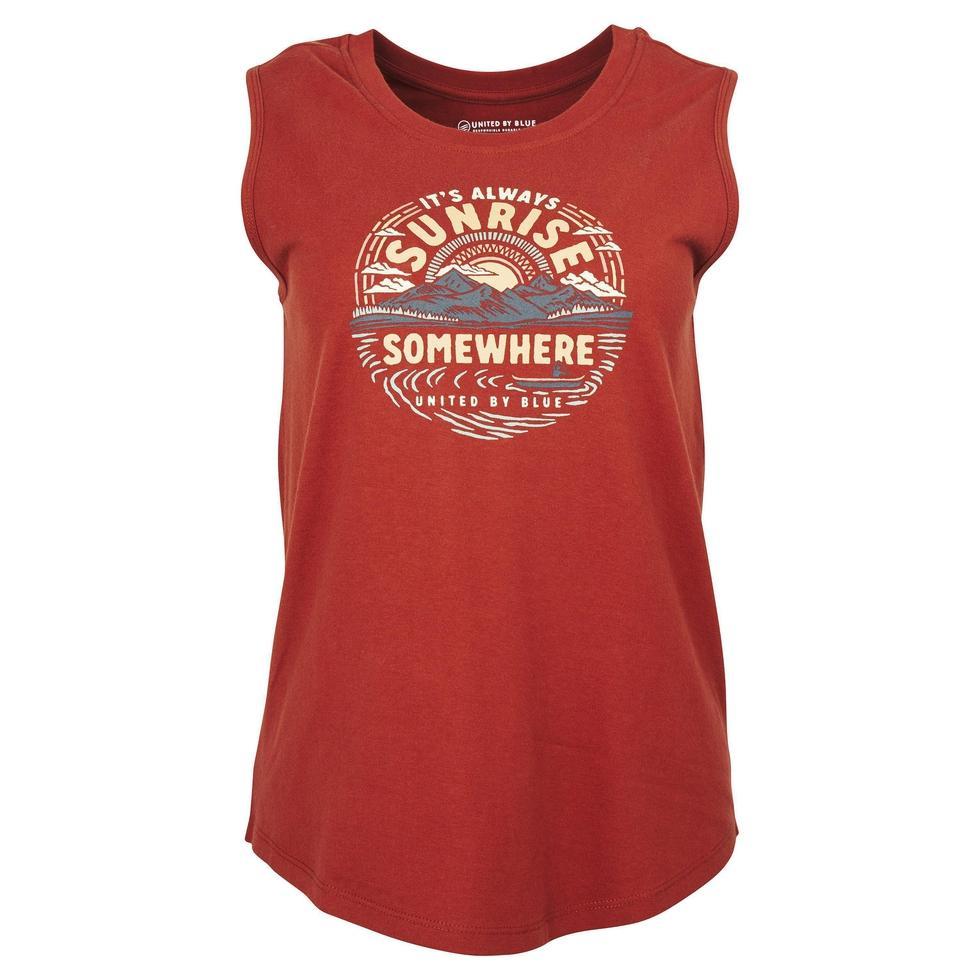 United By Blue-Women's Sunrise Somewhere Muscle Tank-Appalachian Outfitters