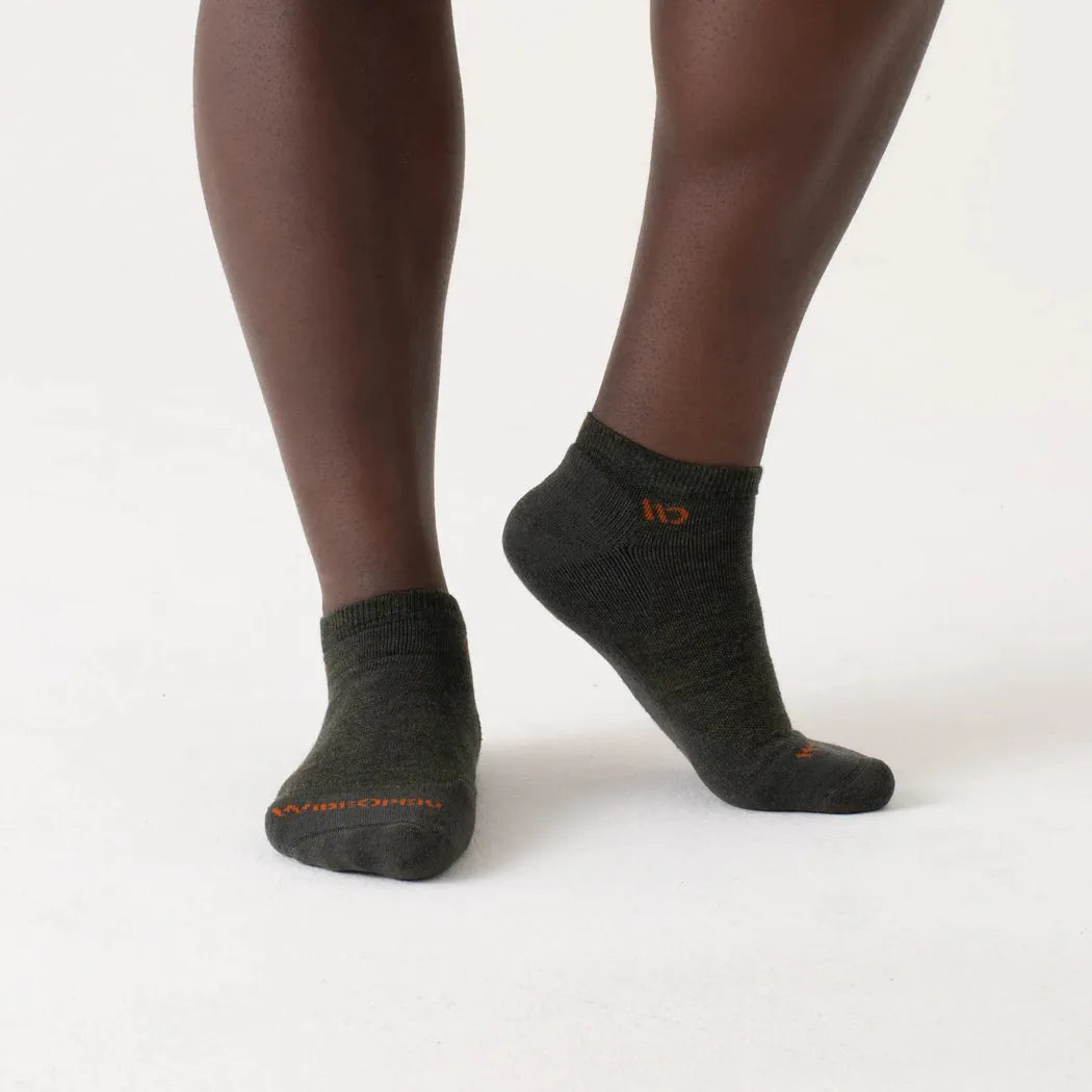 Wide Open Men's Solid Midweight No Show Sock-Accessories - Socks - Men's-Wide Open-Forest-M-Appalachian Outfitters