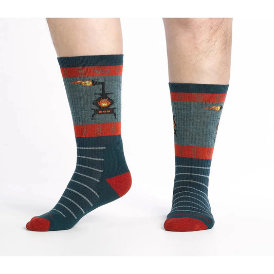 Wide Open Men's Stoked Midweight Sock-Accessories - Socks - Men's-Wide Open-Juniper-M-Appalachian Outfitters