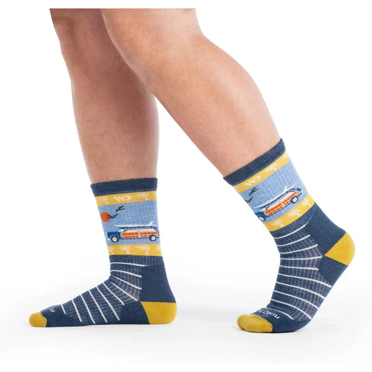 Wide Open Men's Way Black Midweight Crew Sock-Accessories - Socks - Men's-Wide Open-Denim-M-Appalachian Outfitters