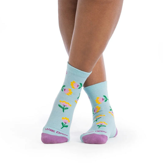 Wide Open Women's Full Bloom Cushioned Micro Crew Socks-Accessories - Socks - Women's-Wide Open-Viola Skylight-S-Appalachian Outfitters