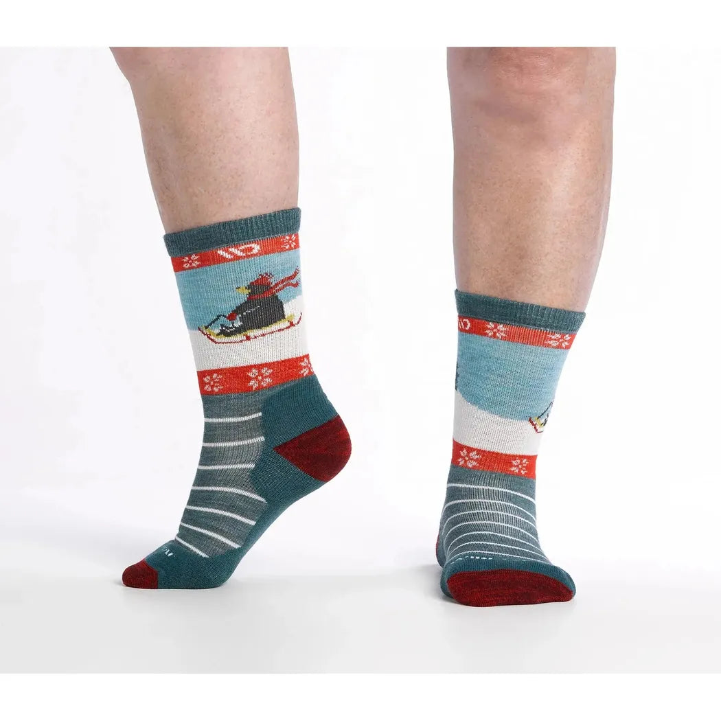 Wide Open Women's Sleigh All Day Midweight Micro Crew Sock-Accessories - Socks - Women's-Wide Open-Teal-S-Appalachian Outfitters