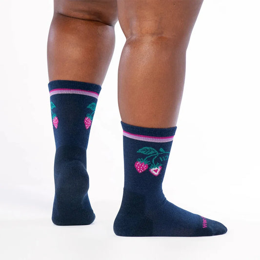 Wide Open Women's Strawberry Patch Crew Midweight Cushion Socks-Accessories - Socks - Women's-Wide Open-Appalachian Outfitters