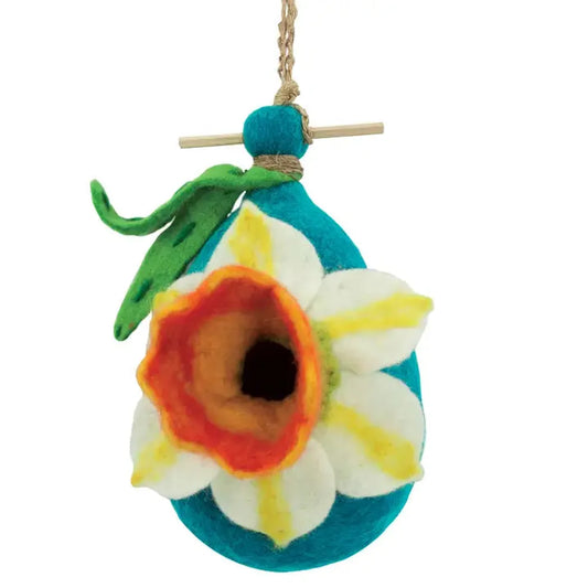 Wild Woolies Daffodil Birdhouse-Accessories - Novelty - Decor-Wild Woolies-Appalachian Outfitters