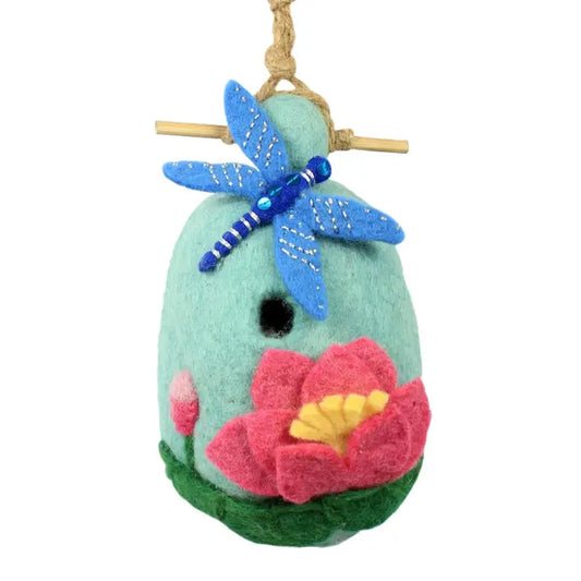Wild Woolies Lotus Dragonfly Birdhouse-Accessories - Novelty - Decor-Wild Woolies-Appalachian Outfitters