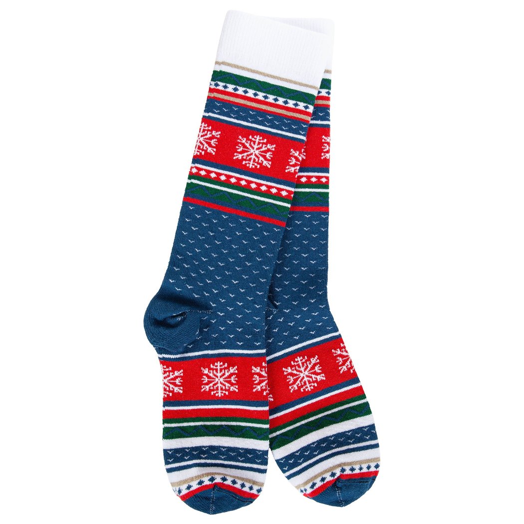 Front view of the Worlds Softest Holiday Light Crew in Snowflake showing the festive snowflake pattern against a white background.