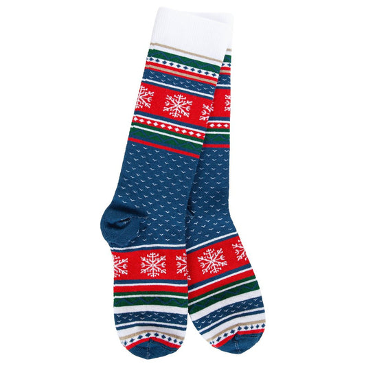 Front view of the Worlds Softest Holiday Light Crew in Snowflake showing the festive snowflake pattern against a white background.