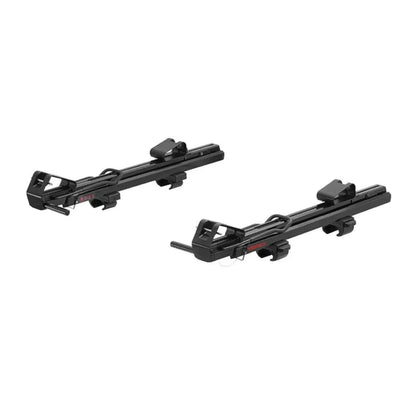 Two black Yakima Showdown car racks displayed against a white background.